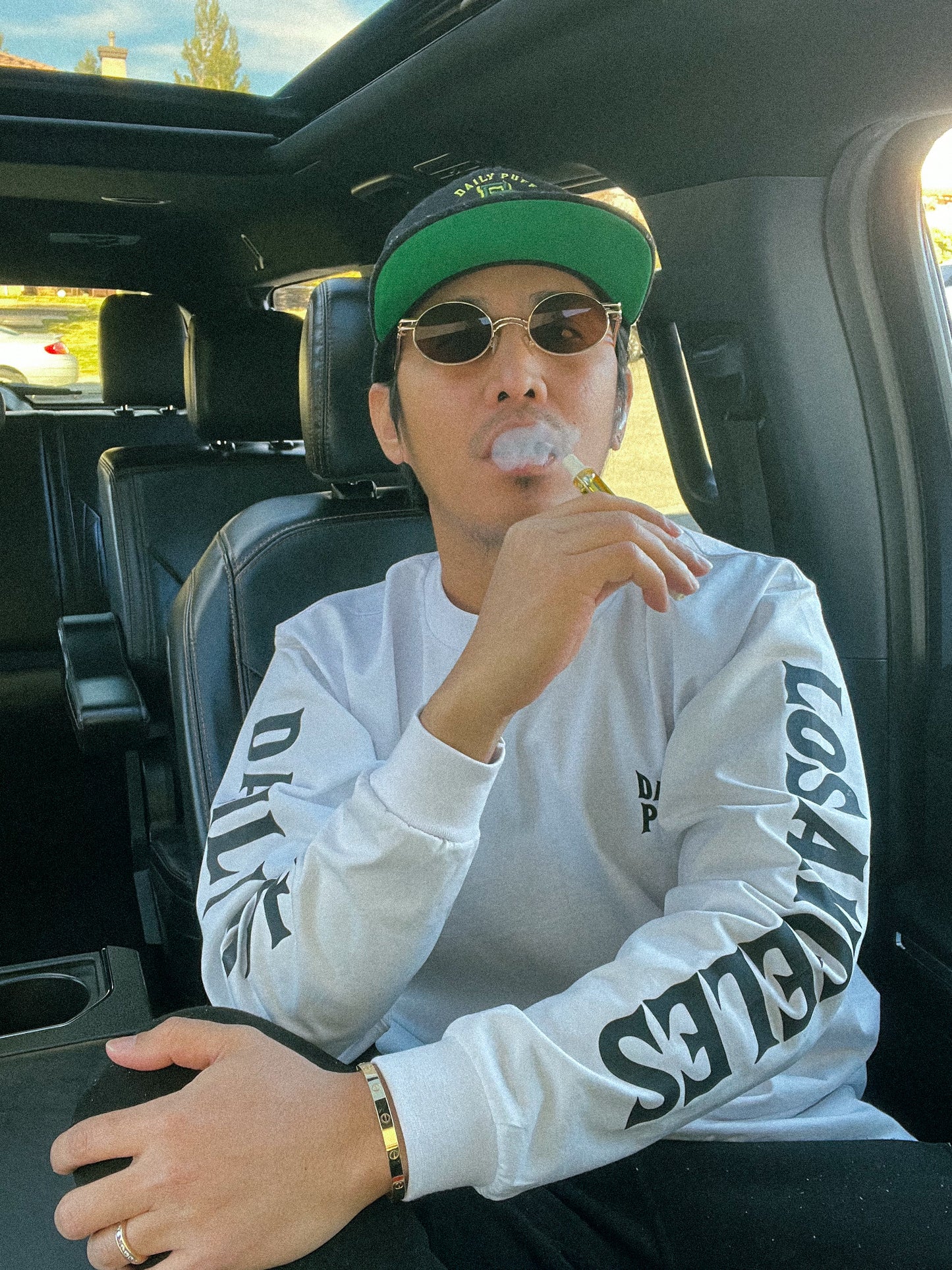 DAILY PUFF PREMIUM LONG SLEEVE | WHITE OG LOGO | 6.5 OZ 100% US COTTON