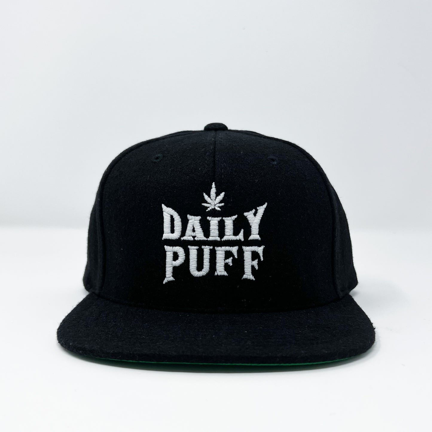 DAILY PUFF OG LOGO BLACK DOME PREMIUM SNAPBACK WOOL | GLOW IN THE DARK