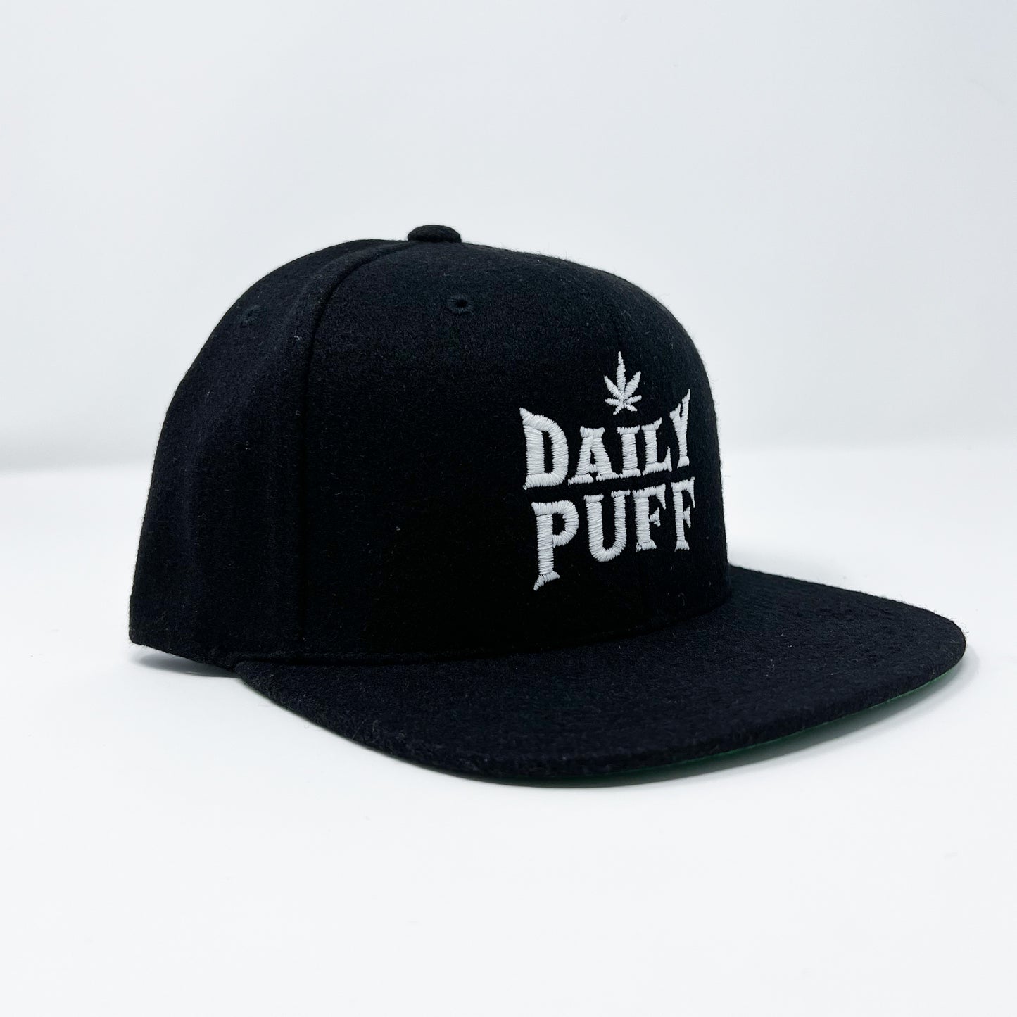 DAILY PUFF OG LOGO BLACK DOME PREMIUM SNAPBACK WOOL | GLOW IN THE DARK