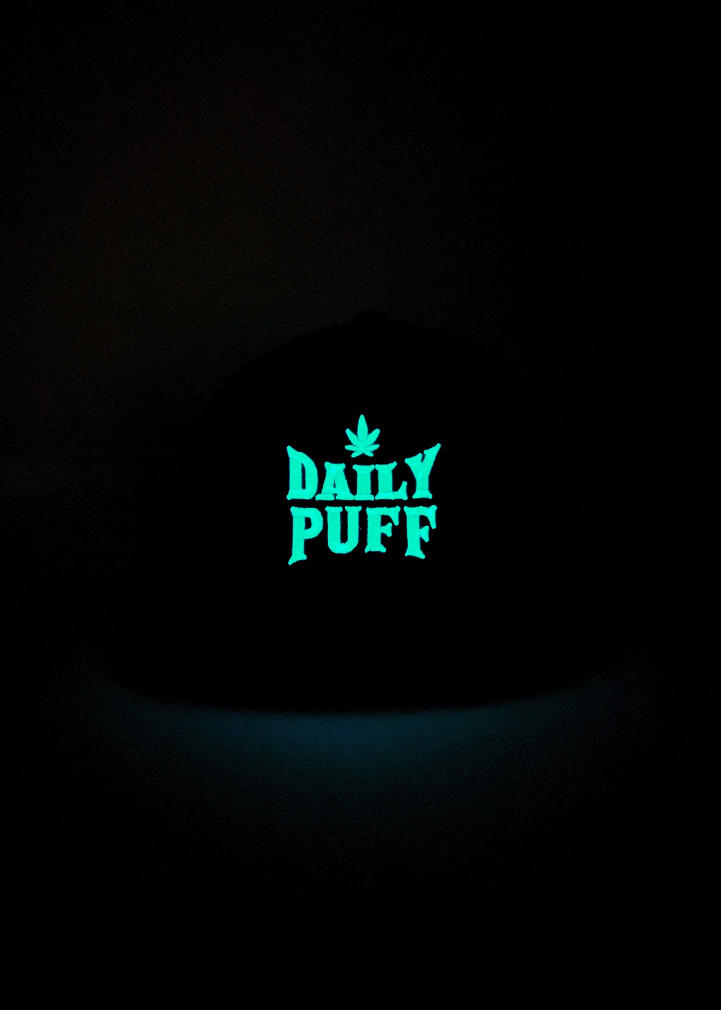 DAILY PUFF OG LOGO BLACK DOME PREMIUM SNAPBACK WOOL | GLOW IN THE DARK