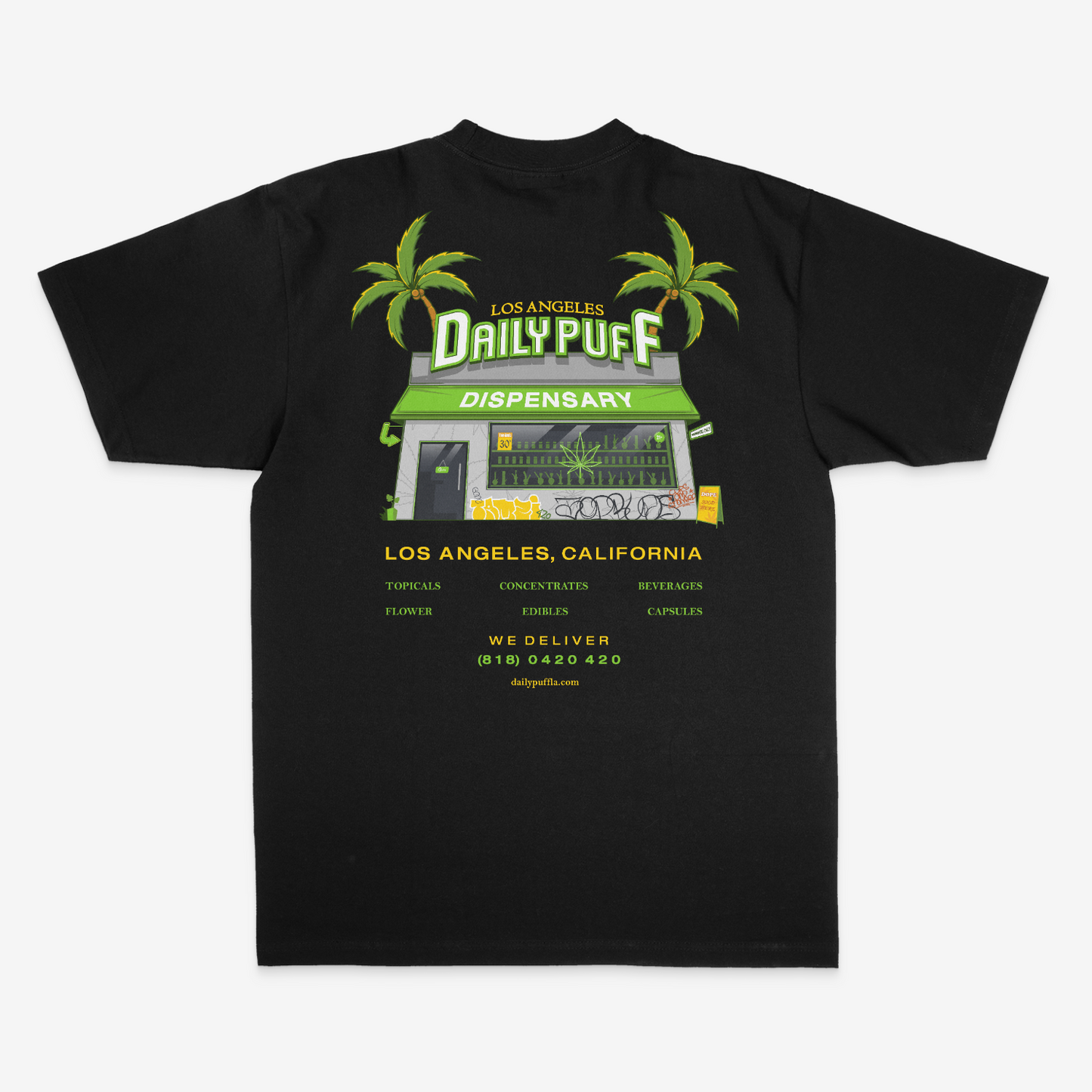 DAILY PUFF PREMIUM HEAVYWEIGHT TEES V4 BLACK | SHAKA WEAR 100% US COTTON