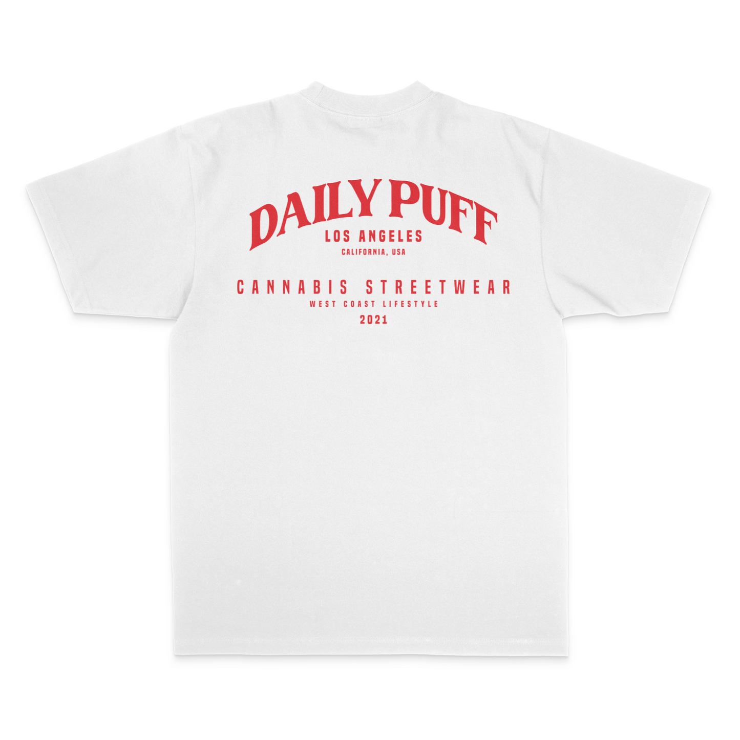 DAILY PUFF PREMIUM HEAVYWEIGHT TEES V2 WHITE | SHAKA WEAR 100% US COTTON